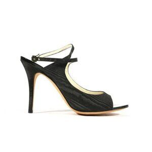 Fendi Designer Shoes Black Satin Open Toes Sandals 38.5 / 7.5